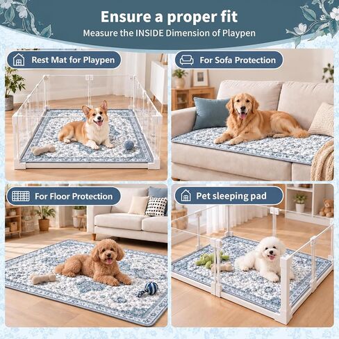 50" x 50" Dog Crate Pad Mat, Non-Slip Kennel Pad for Dogs in Kuwait