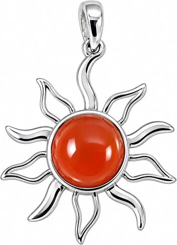 Myhealingworld Natural Gemstone 925 Sterling silver Sun Pendant Beautiful Pendant in Kuwait