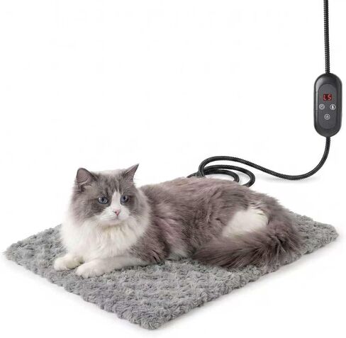 Pet Heating Pad for Dogs, Indoor Outdoor Heated Cat Bed Waterproof Electric Heated Pad Mat for Cats with Chew Resistant Cord,5 Timer and 6 Level Temperature Pet Bed Warming Pad-15.7x27.5 in Kuwait