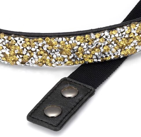 YooAi Silver Belts for Women Dress Rhinestone Skinny Elastic Waist Belt for Women Ladies Girls in Kuwait