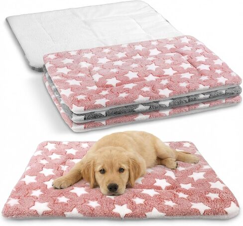 4 Pcs Washable Dog Bed Crate Mat Pad, Reversible Kennel Pad for Crate Pet, Replaceable Dog Cat Bed Guinea Pig Mats Ultra Soft for Small, Medium, Large Dogs Machine Washable 24x16 Inch in Kuwait