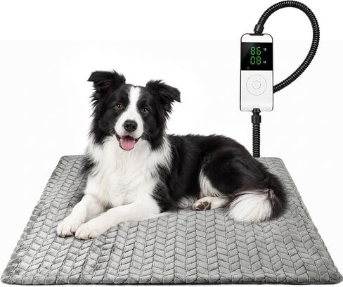 PatiencET Heated Cat Pad 18"x18" – Cat Heating Pad with 6-Temp & 5-Timer, Chew-Proof Steel Cord, Washable Warming Mat for Kittens, Small Dogs, Crate & Sofa in Kuwait