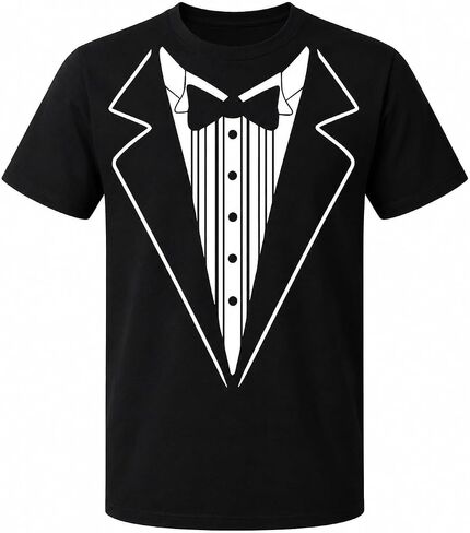P&B Tuxedo White Funny Men's T-Shirt in Kuwait