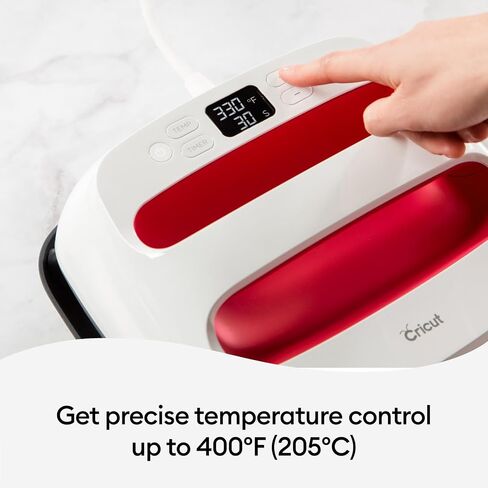 Cricut EasyPress 2-9 in x 9 in Heat Press - Heat Transfer Machine for T-Shirts, Tote Bags, Baby Clothes, Decor, & More - Easy to Use - Raspberry in Kuwait