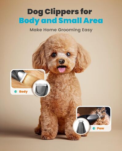 oneisall LED Light 2-in-1 Dog Grooming Clippers & Paw Trimmer Kit in Kuwait