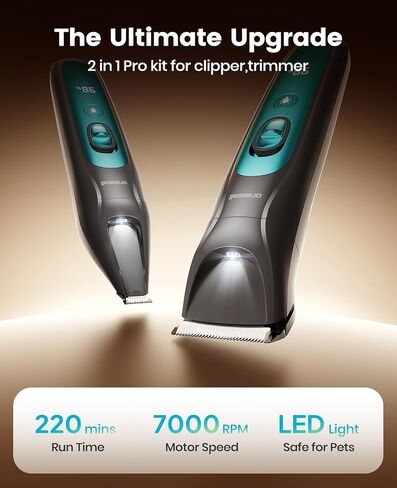 oneisall LED Light 2-in-1 Dog Grooming Clippers & Paw Trimmer Kit in Kuwait