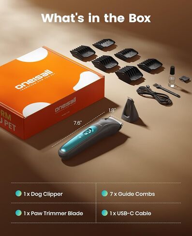 oneisall LED Light 2-in-1 Dog Grooming Clippers & Paw Trimmer Kit in Kuwait