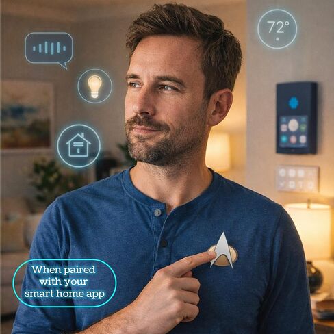 FAMETEK Star Trek TNG & Section 31 Bluetooth ComBadge Bundle | Wearable Communicator Badges with Calls, Texts & Authentic Chirp Sounds | Officially Licensed Star Trek Collectibles in Kuwait