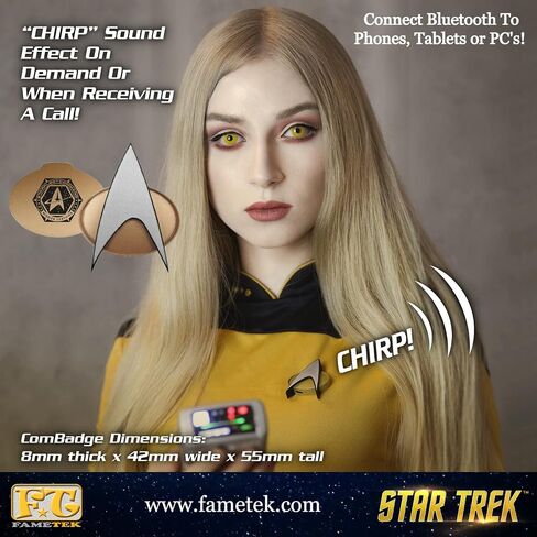 FAMETEK Star Trek TNG & Section 31 Bluetooth ComBadge Bundle | Wearable Communicator Badges with Calls, Texts & Authentic Chirp Sounds | Officially Licensed Star Trek Collectibles in Kuwait