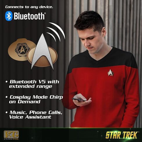 FAMETEK Star Trek TNG & Section 31 Bluetooth ComBadge Bundle | Wearable Communicator Badges with Calls, Texts & Authentic Chirp Sounds | Officially Licensed Star Trek Collectibles in Kuwait