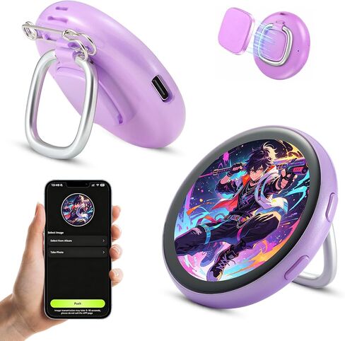 WSTER WS-510 Bluetooth Digital Display Badge with App Control (Purple) in Saudi Arabia