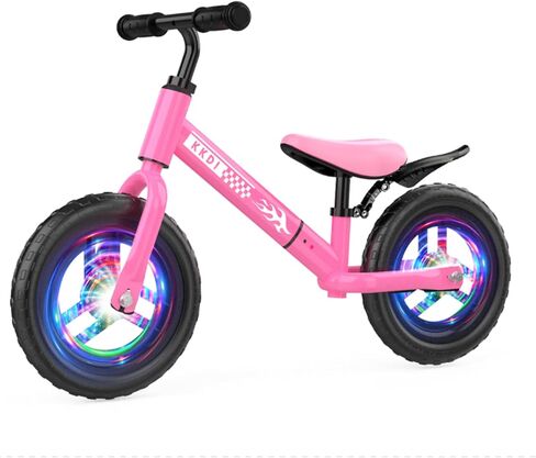 Toddler Balance Bike for 2-5 Year Old,Kids Balance Bike with Fender,Kids Bicycle for 2 3 4 5 Years Old Boy Girl Birthday Christmas Toy Gift,Adjustable Seat/Handlebar,Flat-Free LED Tires,10Min Assembly in Kuwait