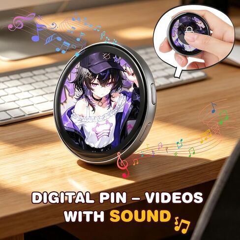 Digital Pin, Digital Badge with Audio Speaker & Touch Screen LED Display, Customizable Anime Style Wearable, Smart Button for Parties, Fan Events, Ita Bags, Cosplay and Fandoms（For <32MB MP4, Images） in Kuwait