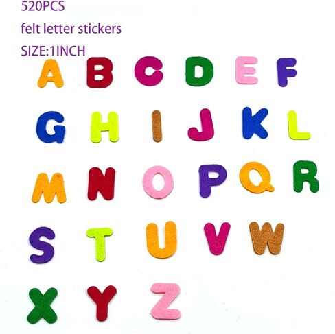 520Pcs Felt Letter Stickers, 1 Inch Alphabet for DIY Crafts in Kuwait