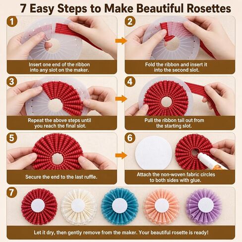 63-Piece Rosette Maker Set, Includes 3 Tools & 60 Fabrics in Kuwait