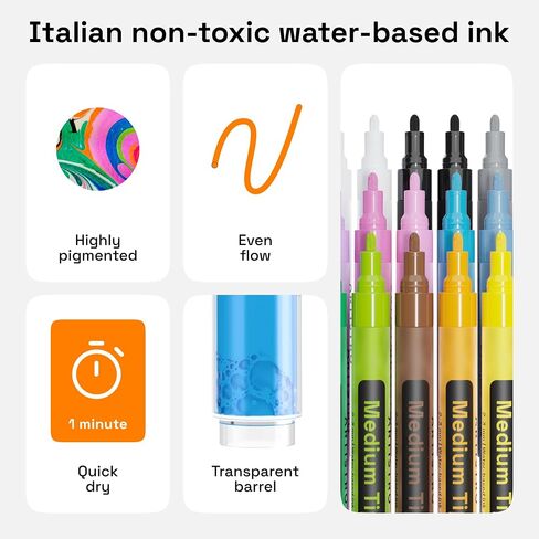 ARTISTRO 30 Fabric Markers for Clothes and Textiles - Acrylic Paint Pens in Kuwait