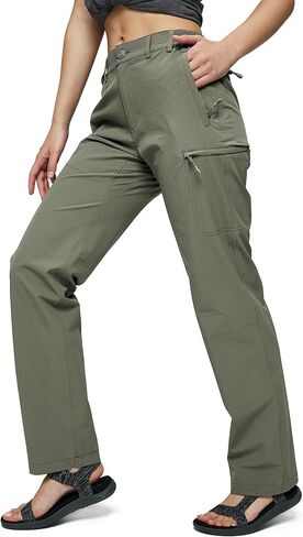MIER Women's Quick Dry Cargo Pants Lightweight Tactical Hiking Pants with 6 Pockets, Stretchy and Water-Resistant in Kuwait