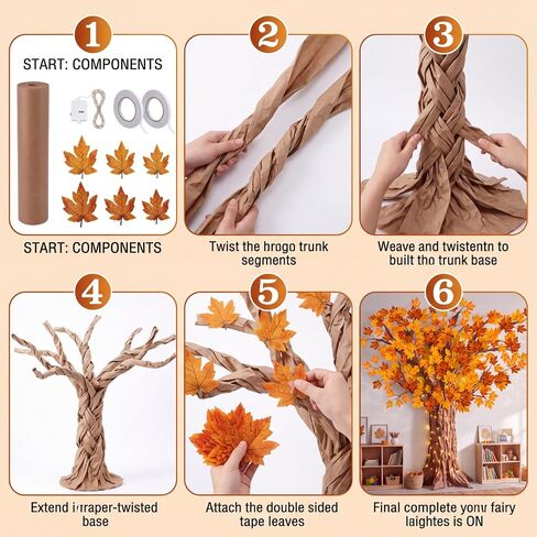 AmazingSpark 3D Fall Classroom Tree Bulletin Board Decor DIY Maple Tree Set in Kuwait