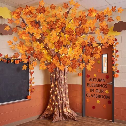 AmazingSpark 3D Fall Classroom Tree Bulletin Board Decor DIY Maple Tree Set in Kuwait