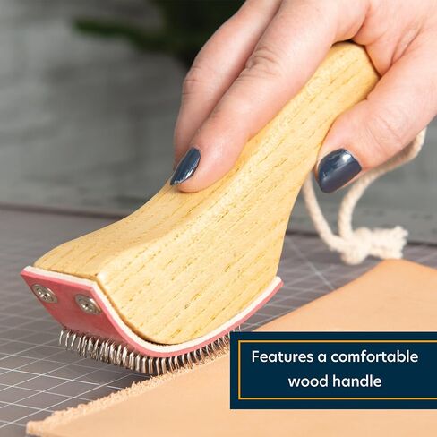 Weaver Leather Supply Hand Leather Rougher with Wood Handle, 8", Rougher Gear with Replaceable Pad, Leatherworking Tools for Adhesive Bonding Projects in Kuwait