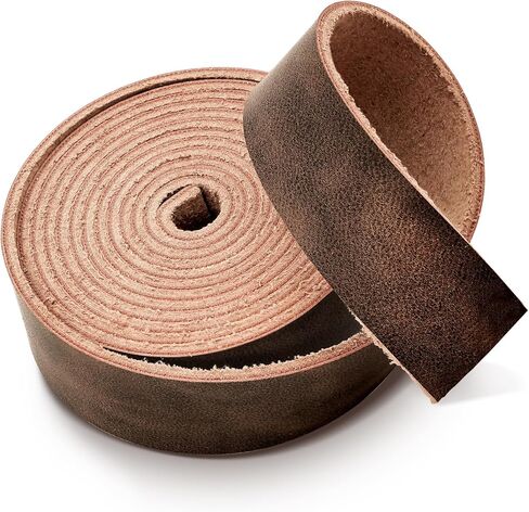 Genuine Full Grain Leather Strip, 1 Inch Wide x 79 Inches Long, 2.2mm Thick Oil Tanned Cowhide Leather Strap for DIY Craft Projects, Tooling, Belts, Knife Sheath, Gardening Tools – Dark Brown in Kuwait