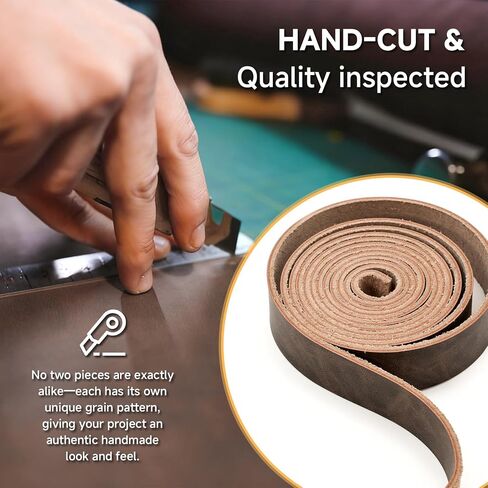 Genuine Full Grain Leather Strip, 1 Inch Wide x 79 Inches Long, 2.2mm Thick Oil Tanned Cowhide Leather Strap for DIY Craft Projects, Tooling, Belts, Knife Sheath, Gardening Tools – Dark Brown in Kuwait