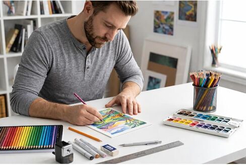 Crescent Creative Illustration Board 16x20, 3 Sheets, Cold Press Surface for Colored Pencil and Graphite | Acid-Free, pH Neutral, Rigid Medium Weight Board in Kuwait