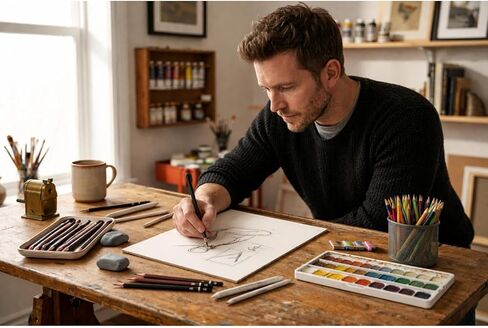 Crescent Creative Illustration Board 16x20, 3 Sheets, Cold Press Surface for Colored Pencil and Graphite | Acid-Free, pH Neutral, Rigid Medium Weight Board in Kuwait