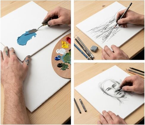 Crescent Creative Illustration Board 16x20, 3 Sheets, Cold Press Surface for Colored Pencil and Graphite | Acid-Free, pH Neutral, Rigid Medium Weight Board in Kuwait