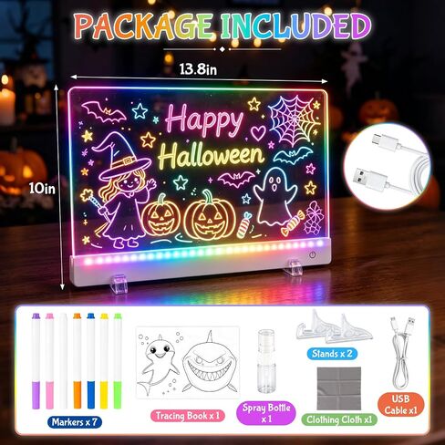 Rechargeable Doodle Glow Board for Adults, Led Drawing Board Message Board in Kuwait