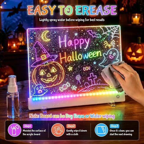 Rechargeable Doodle Glow Board for Adults, Led Drawing Board Message Board in Kuwait
