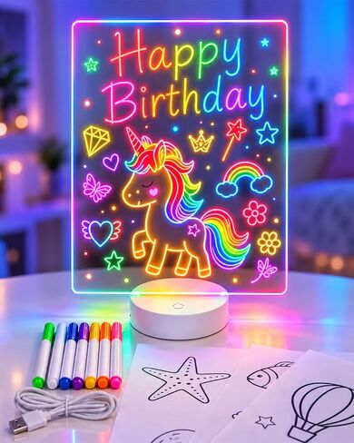 LED Drawing Board for Kids Ages 3-12, Light Up Doodle Writing Pad Art Kits in Kuwait