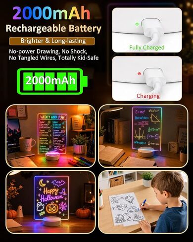LED Drawing Board for Kids Ages 3-12, Light Up Doodle Writing Pad Art Kits in Kuwait