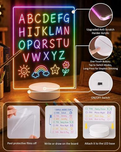 LED Drawing Board for Kids Ages 3-12, Light Up Doodle Writing Pad Art Kits in Kuwait