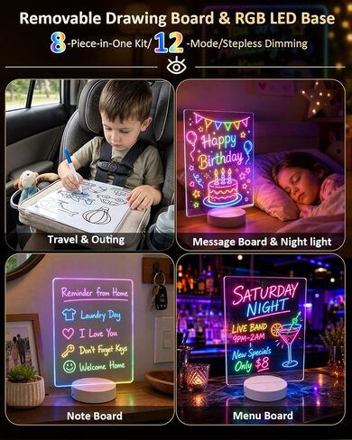 LED Drawing Board for Kids Ages 3-12, Light Up Doodle Writing Pad Art Kits in Kuwait