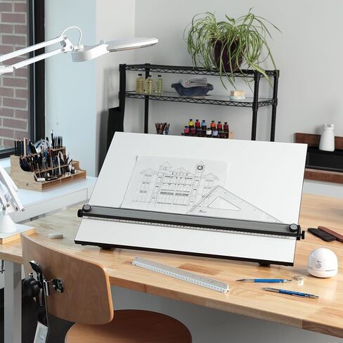 Acurit Multi-Angled 20"x26" PXB Drawing Board + Bag Carrier - Portable Tabletop Workspace, Sketching, Drafting, Painting - Portable Laminated Surface w/Ruler & Parallel Motion Bar in Kuwait