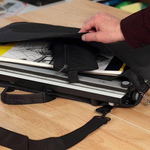 Acurit Multi-Angled 20"x26" PXB Drawing Board + Bag Carrier - Portable Tabletop Workspace, Sketching, Drafting, Painting - Portable Laminated Surface w/Ruler & Parallel Motion Bar in Kuwait