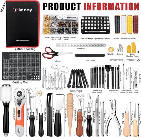 IMZAY 415 PCS Leather Working Kit, Leather Tool Kit, LeatherCrafting Set in Kuwait