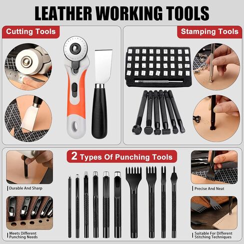 IMZAY 415 PCS Leather Working Kit, Leather Tool Kit, LeatherCrafting Set in Kuwait