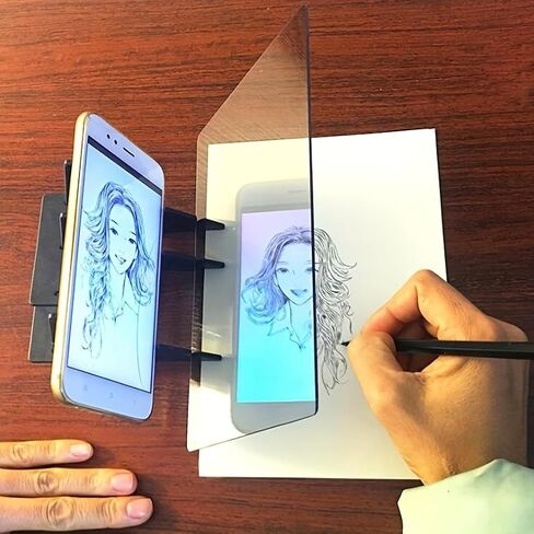 Portable Optical Drawing Board - Transparent, PVC Material for Beginners & Pros, Ideal for Sketching and Image Tracing, White in Kuwait