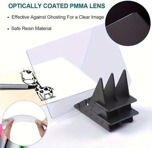 Portable Optical Drawing Board - Transparent, PVC Material for Beginners & Pros, Ideal for Sketching and Image Tracing, White in Kuwait