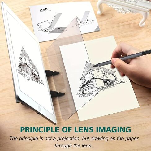 Portable Optical Drawing Board - Transparent, PVC Material for Beginners & Pros, Ideal for Sketching and Image Tracing, White in Kuwait