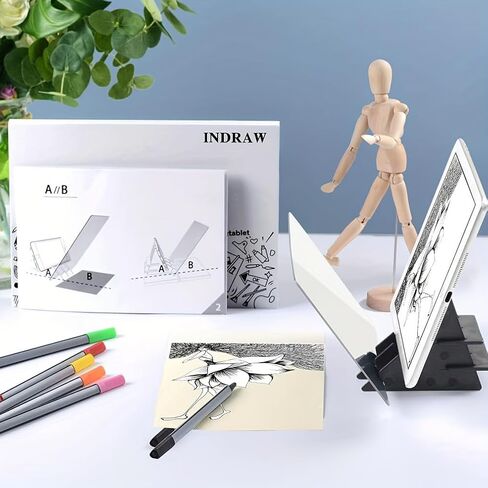 Portable Optical Drawing Board - Transparent, PVC Material for Beginners & Pros, Ideal for Sketching and Image Tracing, White in Kuwait