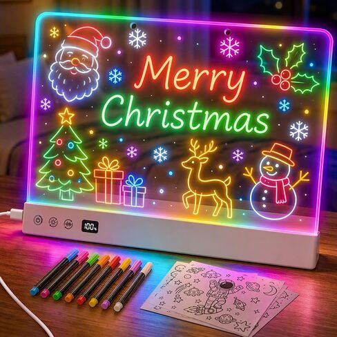 16" LED Drawing Board for Kids, Glowing Neon Light Up Writing Tablet in Kuwait