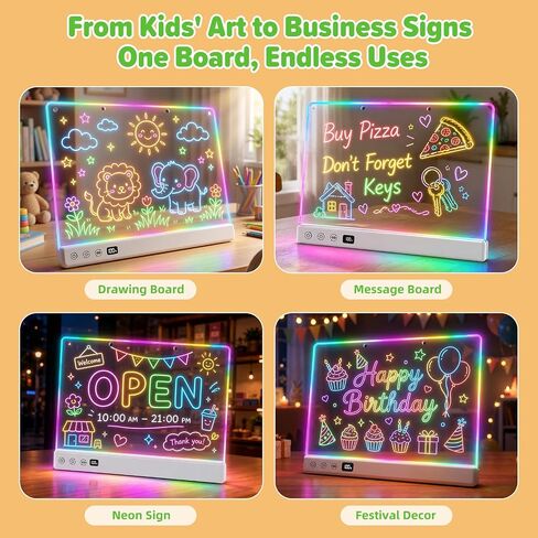 16" LED Drawing Board for Kids, Glowing Neon Light Up Writing Tablet in Kuwait