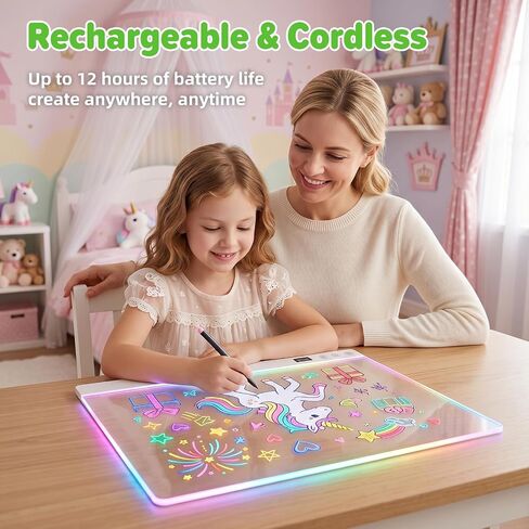 16" LED Drawing Board for Kids, Glowing Neon Light Up Writing Tablet in Kuwait