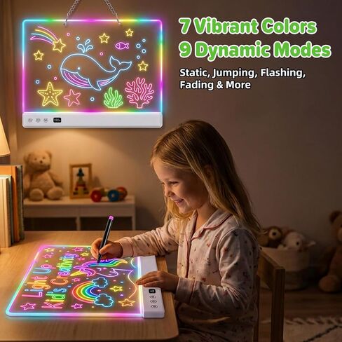 16" LED Drawing Board for Kids, Glowing Neon Light Up Writing Tablet in Kuwait