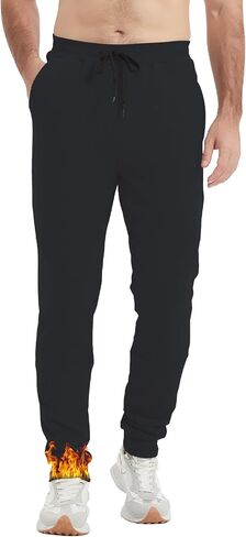 Idtswch 34/36/38/40 Long Inseam Mens Tall Sweatpants Fleece-Line Extra Long Joggers Pant with Zip Pockets in Kuwait