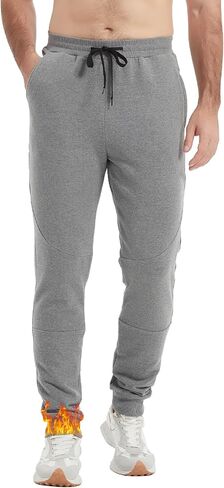 Idtswch 34/36/38/40 Long Inseam Mens Tall Sweatpants Fleece-Line Extra Long Joggers Pant with Zip Pockets in Kuwait