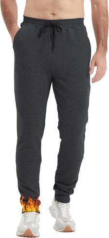 Idtswch 34/36/38/40 Long Inseam Mens Tall Sweatpants Fleece-Line Extra Long Joggers Pant with Zip Pockets in Kuwait